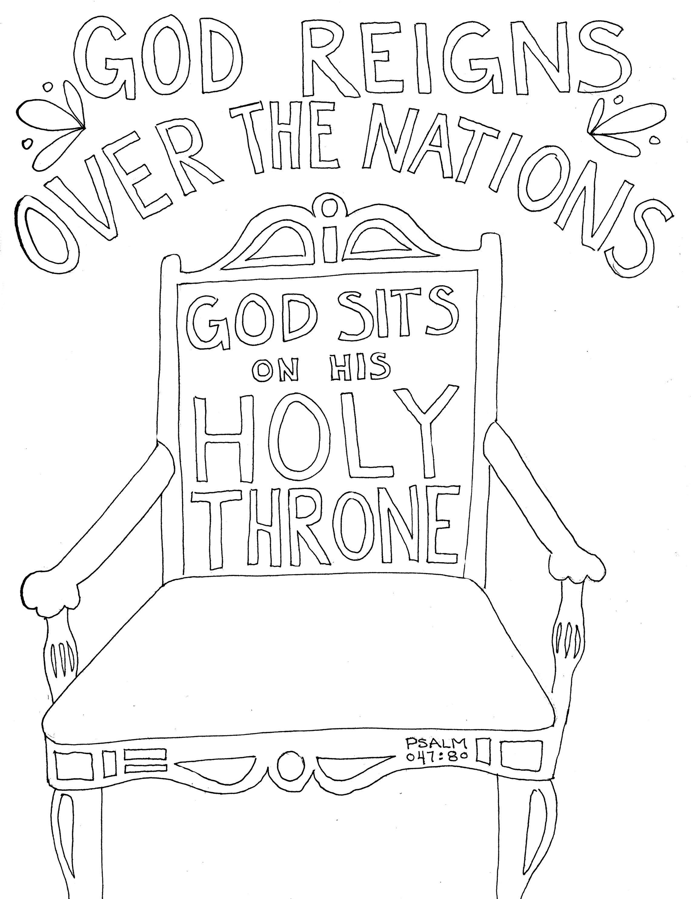 God reigns coloring page â from victory road