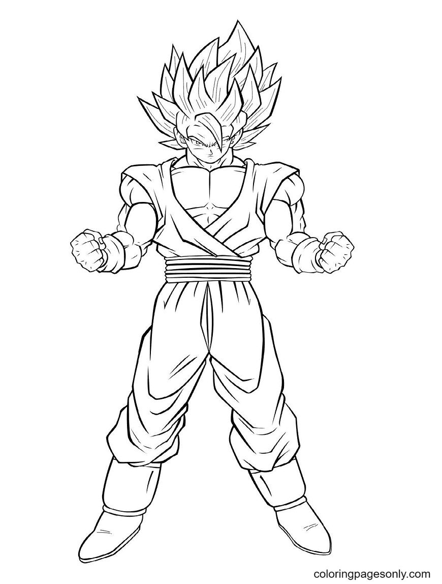 Son goku coloring pages printable for free download