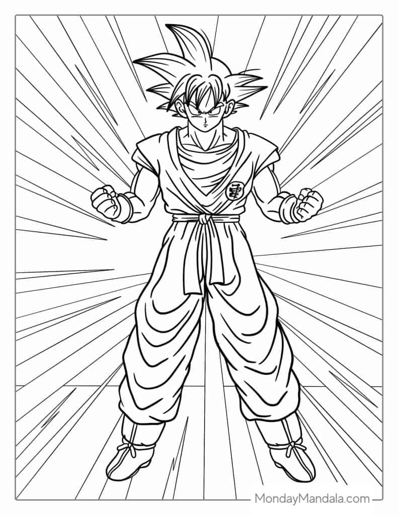 Dragon ball z coloring pages free pdf printables