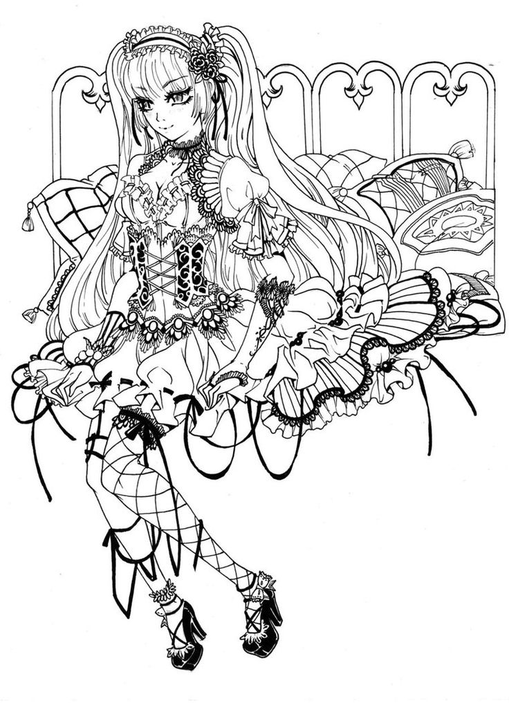 Gothic loli sketch by berrykuro on deviantart fairy coloring pages fairy coloring angel coloring pages