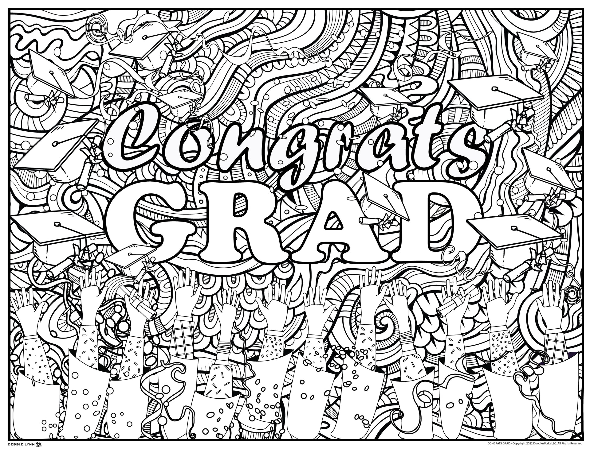 Congrats grad personalized giant coloring poster x â debbie lynn