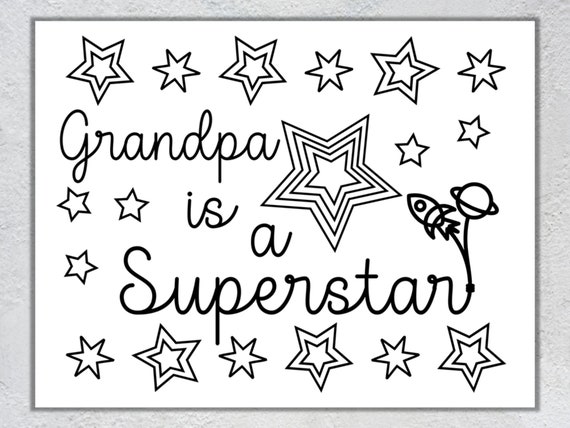 Fathers day coloring page for grandpa gifts for grandad kids coloring sheet fathers day gifts from child pdf instant download