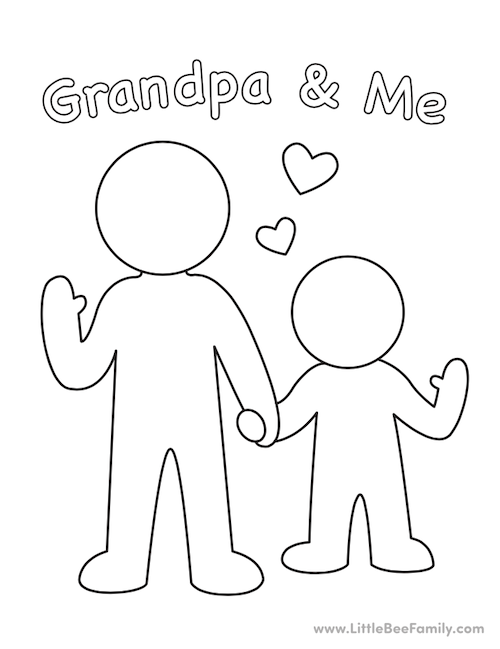 Grandpa me coloring page