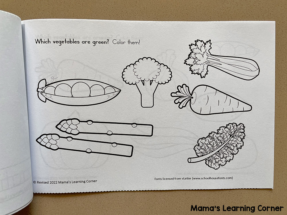 Vegetable coloring pages