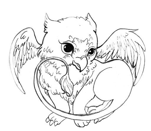 Baby griffin dragon coloring page cute coloring pages animal coloring pages