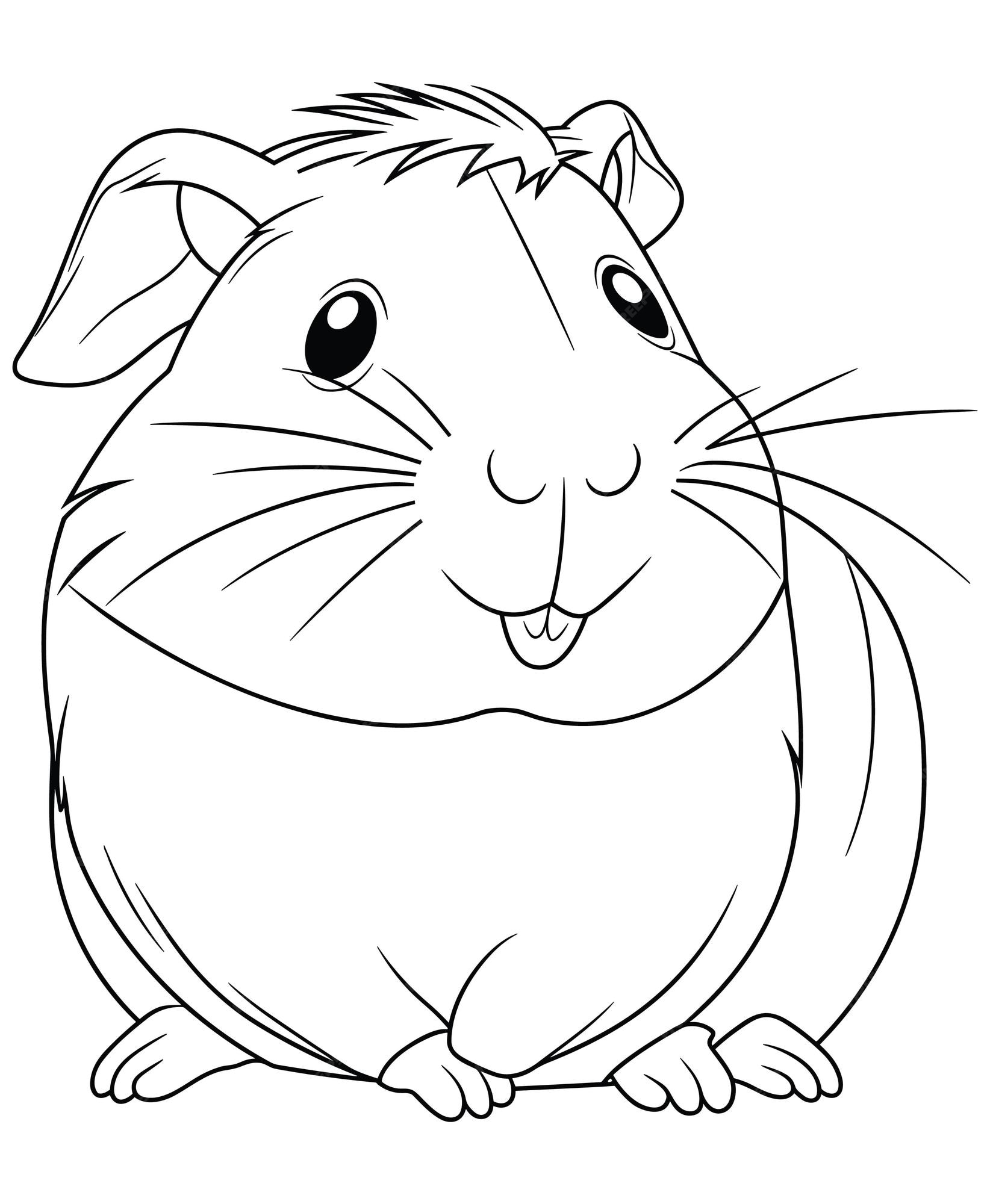 Premium vector guinea pig coloring pages