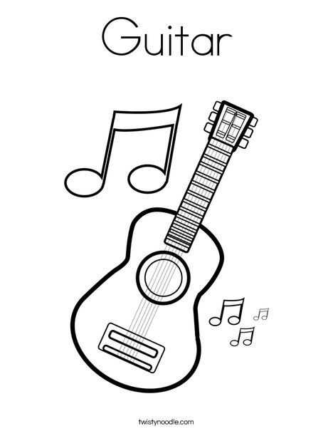 Guitar coloring page