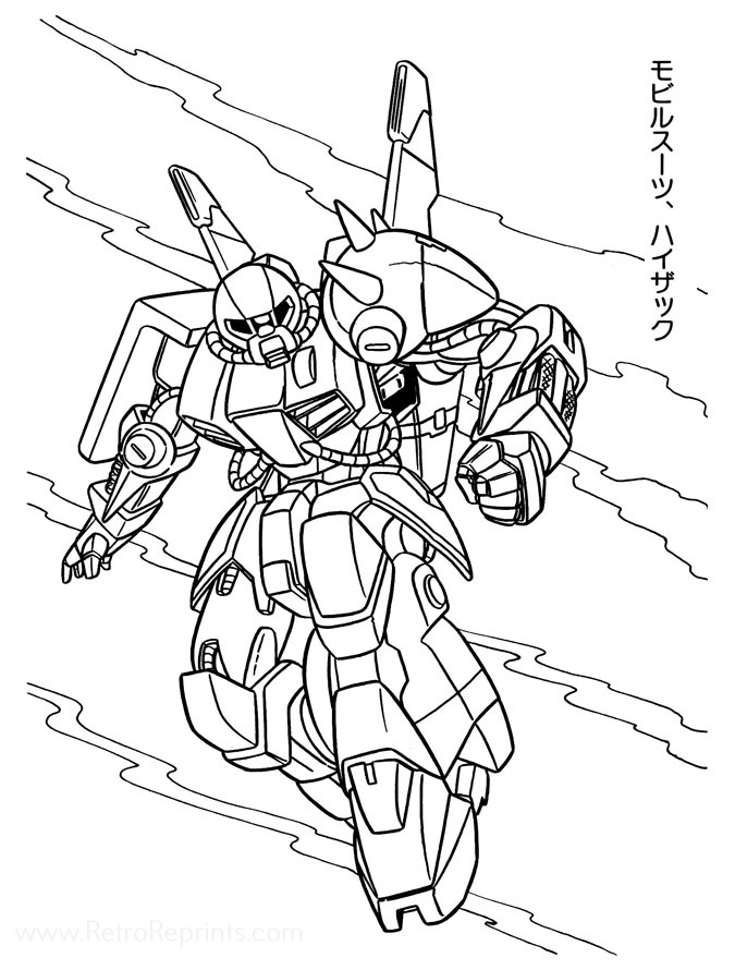 Obile suit zeta gunda coloring pages coloring books at retro reprints