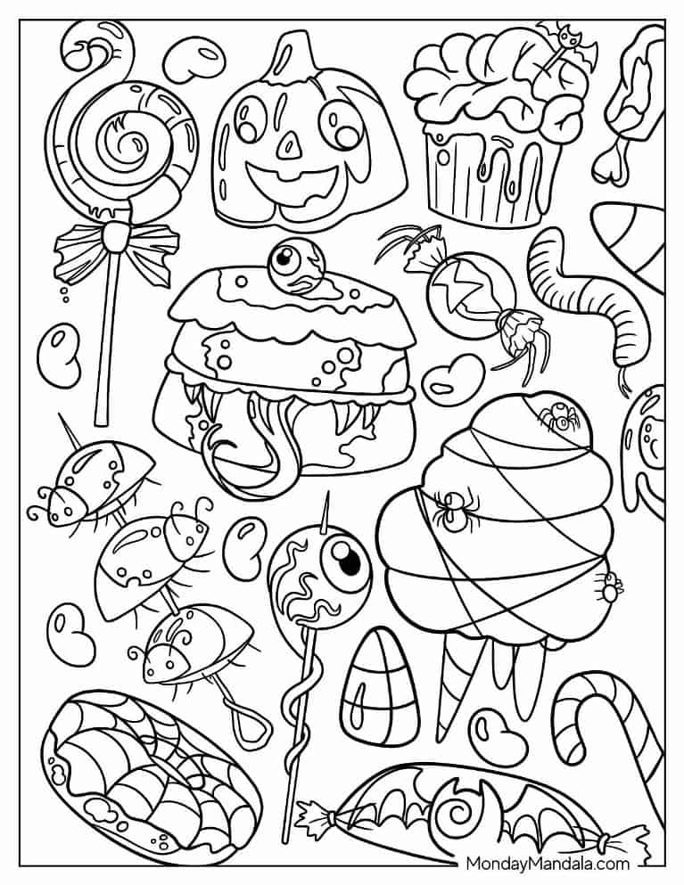 Halloween coloring pages free pdf printables