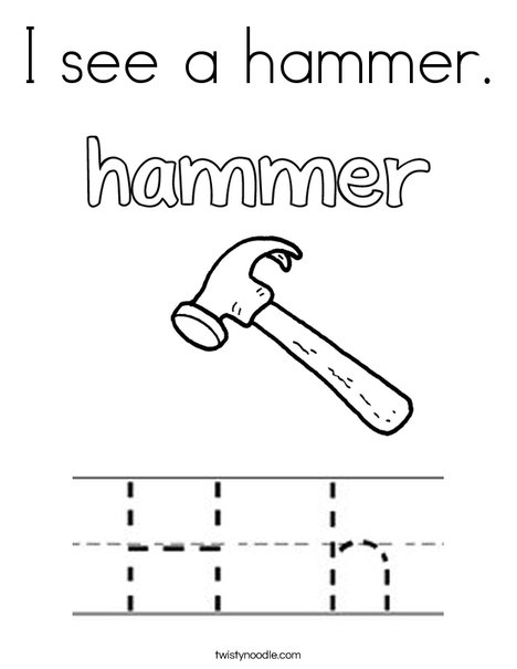 I see a hammer coloring page