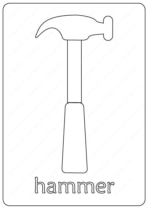 Free printable hammer coloring pages teaching crafts templates printable free fathers day coloring page