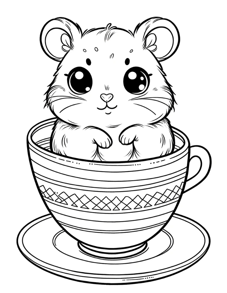 Free cute hamster coloring pages