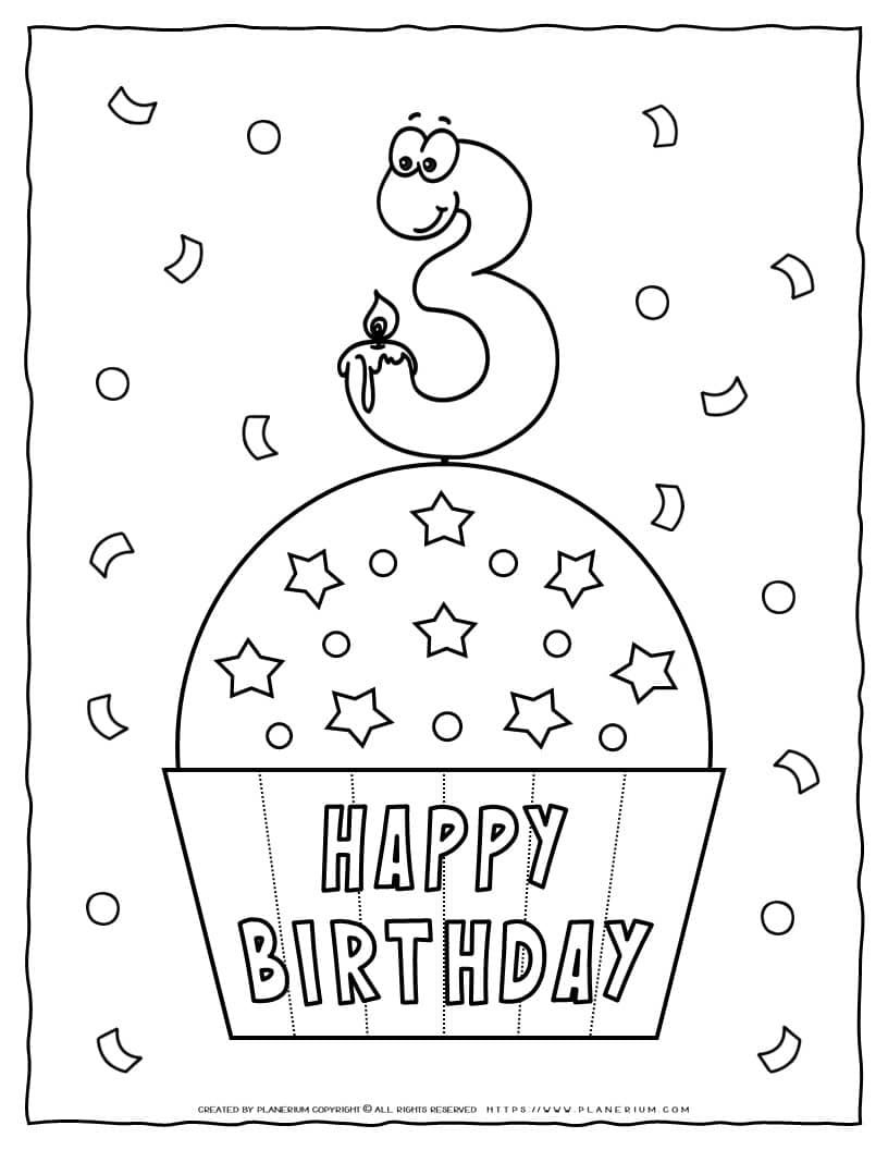 Happy birthday coloring page