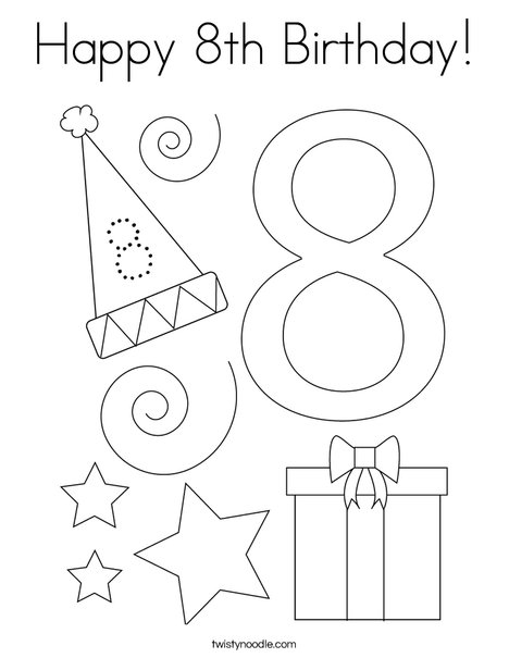 Happy th birthday coloring page