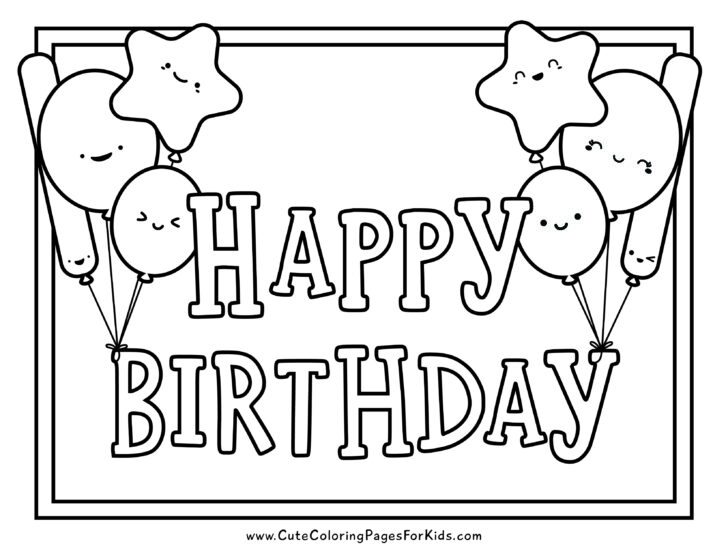 Free printable birthday coloring pages