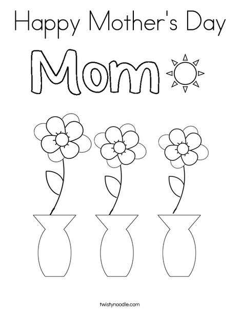 Happy mothers day coloring page