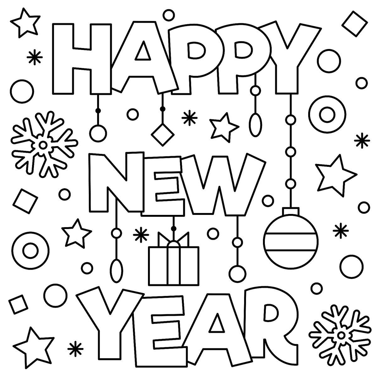 Happy new year free coloring pages for kids to wele the new year printables mom