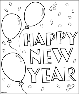 New years day free coloring pages