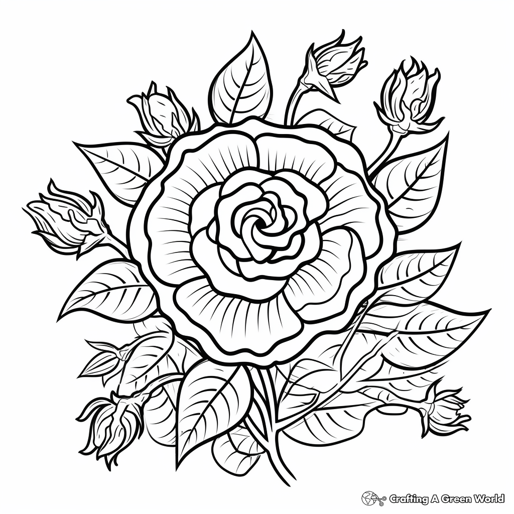 Hard of flowers coloring pages