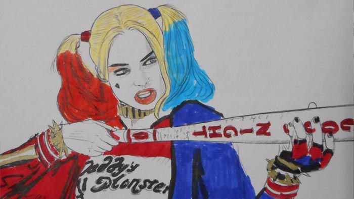 Harley quinn coloring page learn colors for children â