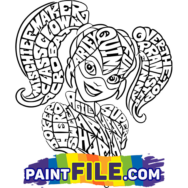 Harley quinn harley quinn free coloring page paintfileâ