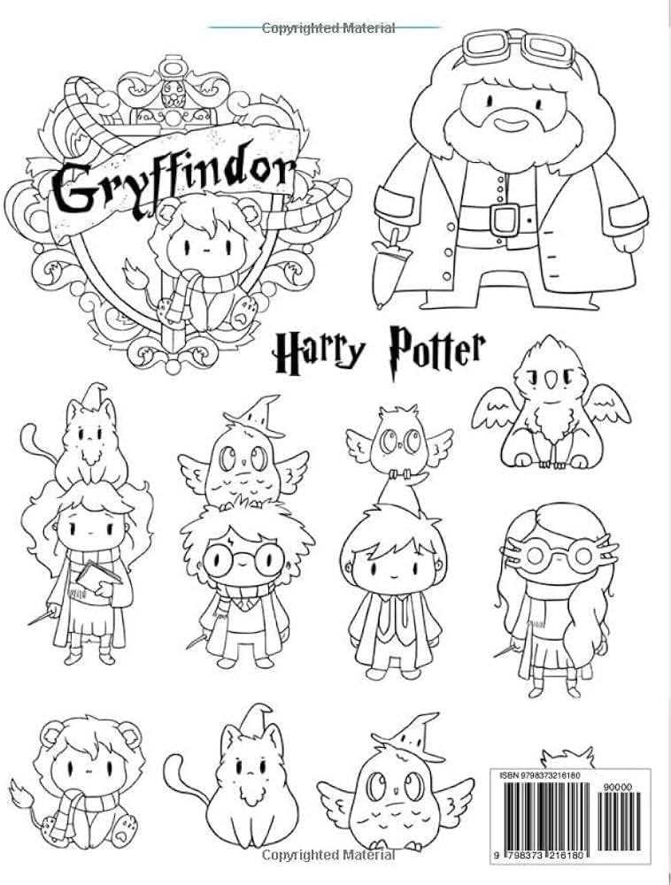 Hary coloring book new edition with coloring pages filled with a lot of comic characters the coloring books for kids adults and all fans publishing book daniel books