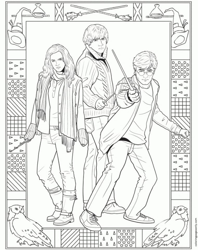 Harry potter coloring pages printable for free download