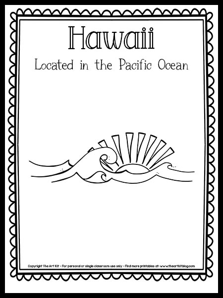 Hawaii pacific ocean coloring page free printable â the art kit