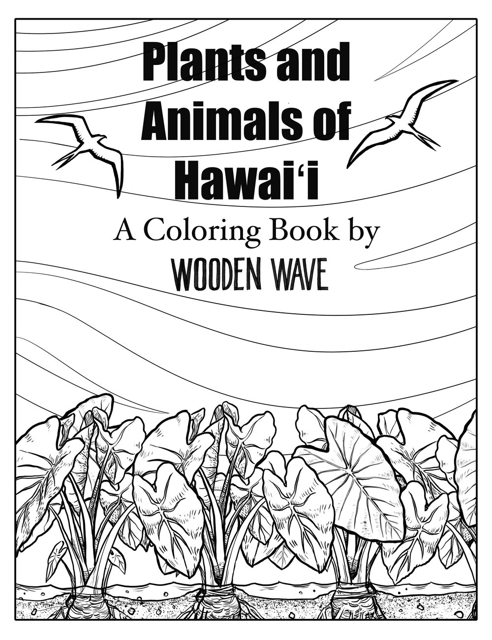 Hawaii coloring book â wooden wave