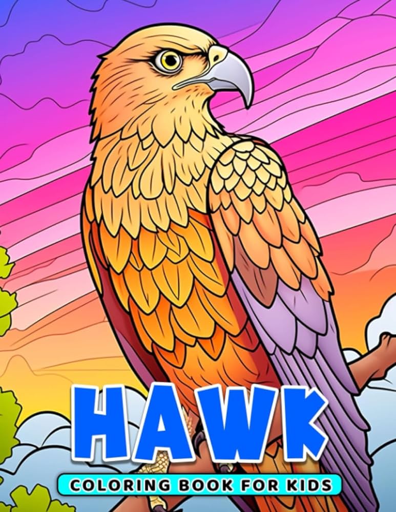 Hawk coloring book for kids coloring pages of amusing animals for children of all ages including toddlers and preschoolers ideal for gifting on any ocsion or as a white elephant gift briggs