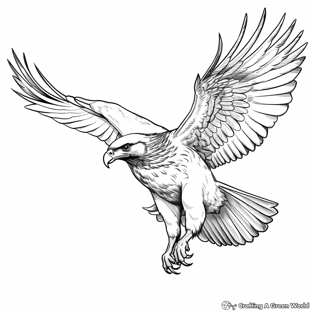 Red tailed hawk coloring pages