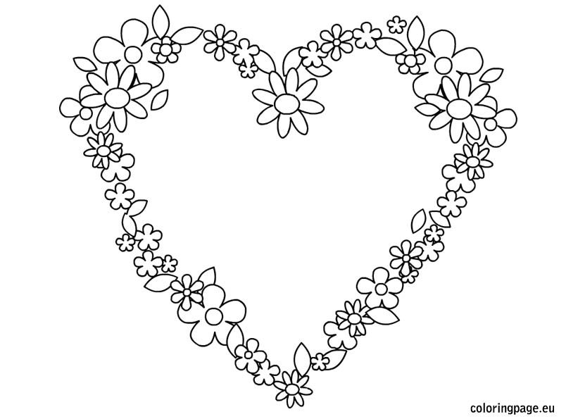Heart flowers coloring heart coloring pages flower coloring pages embroidery hearts