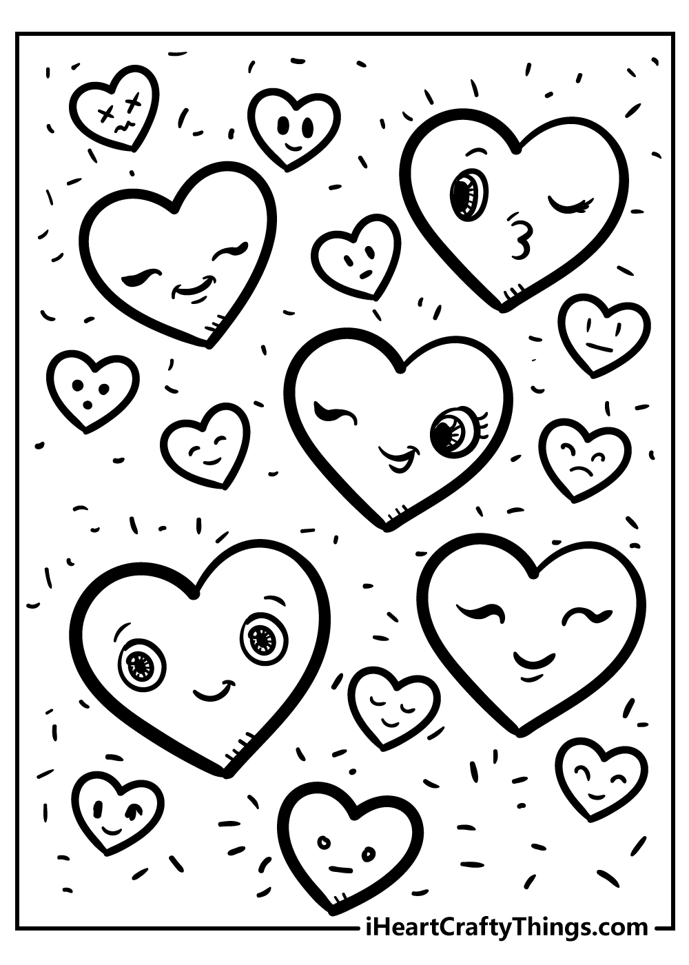 Heart coloring pages free printables