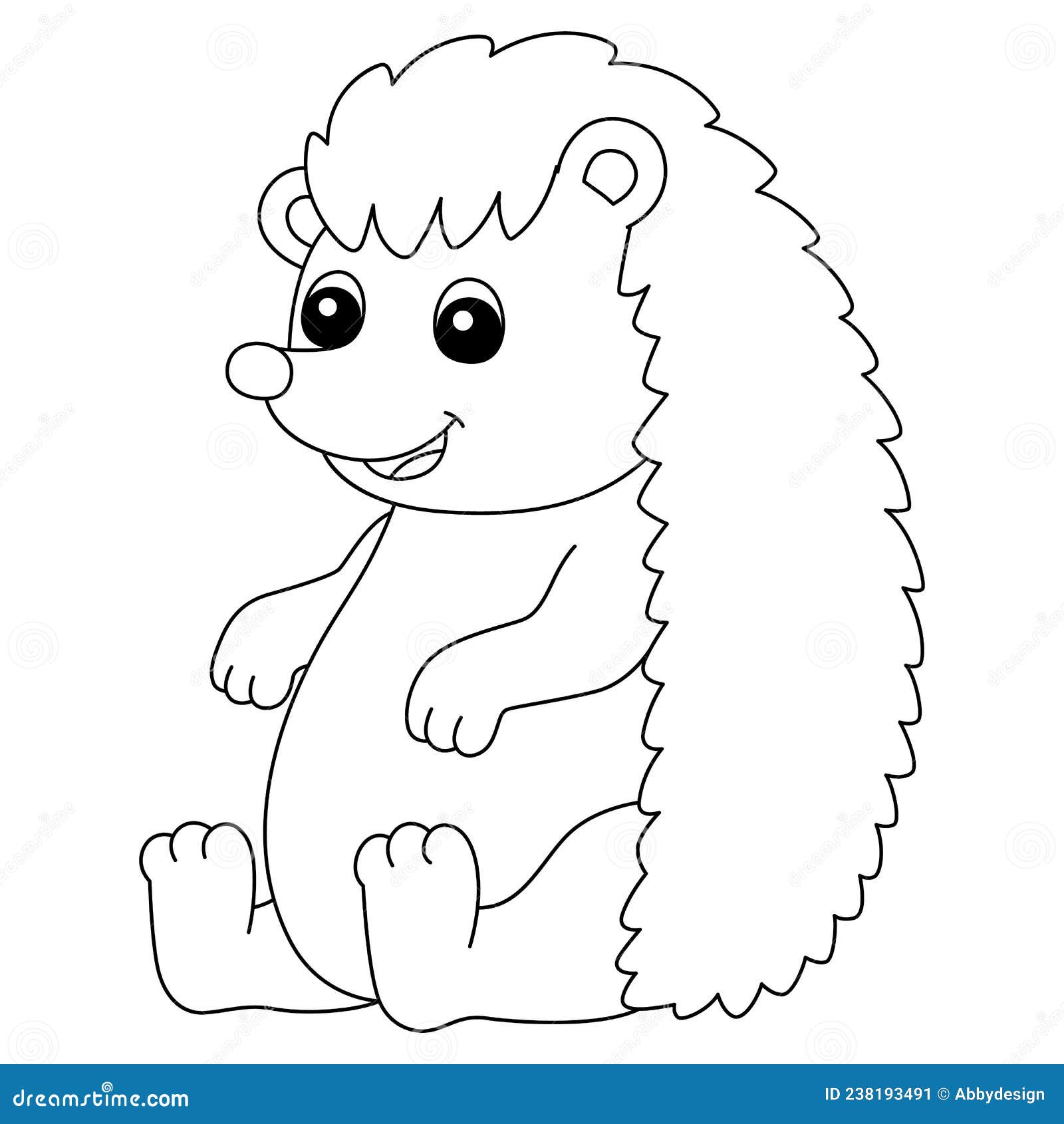 Hedgehog coloring page isolated for kids stock vector