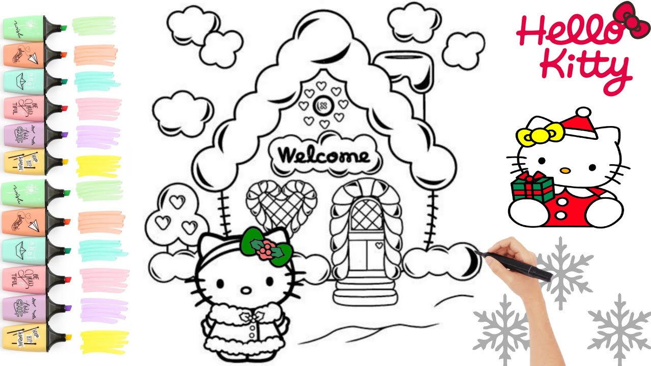 Hello kitty christmas coloring page coloring video for kids coloring kidsvideo hellokitty