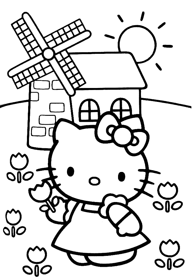 Hello kitty coloring page