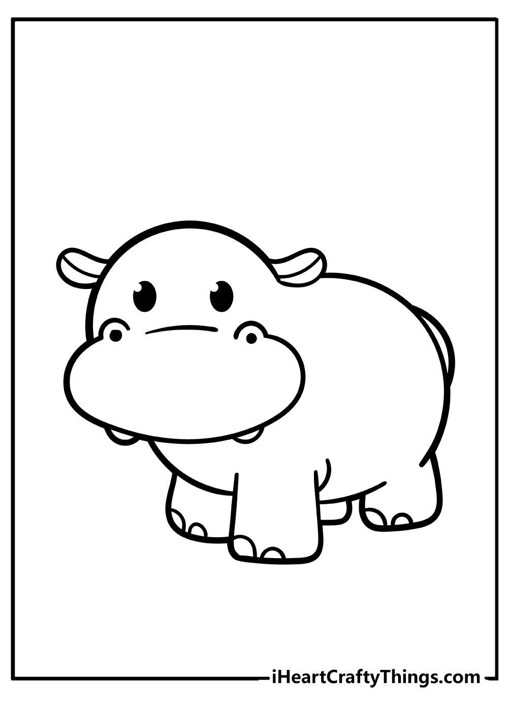 Hippo coloring pages free printables