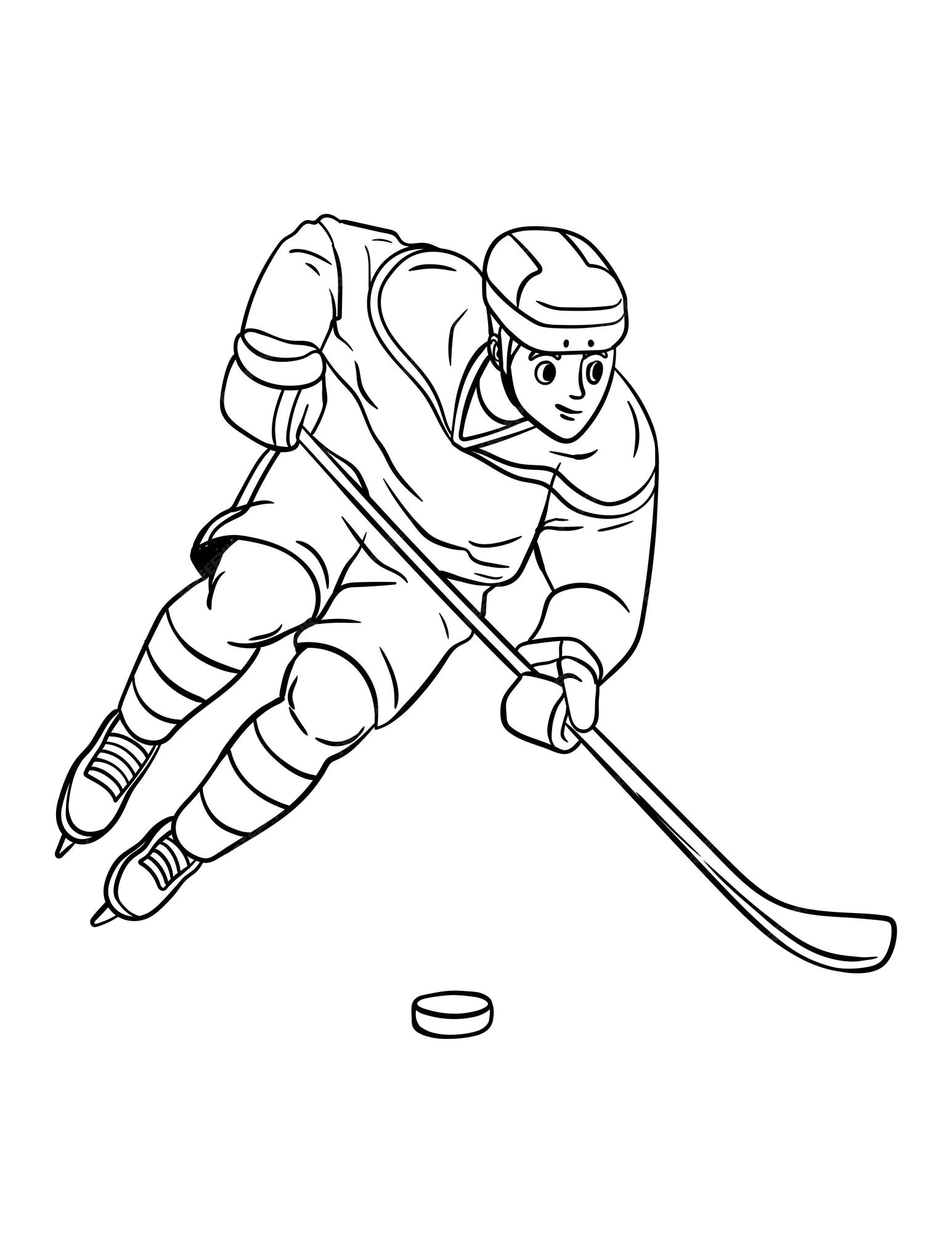 Premium vector ice hockey isolated coloring page for kids