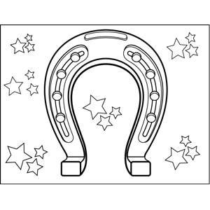 Lucky horseshoes coloring page