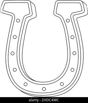 St patricks day horseshoe coloring page for kids stock vector image art