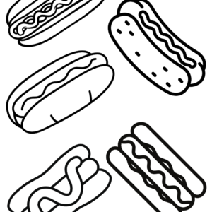 Hot dog coloring pages printable for free download