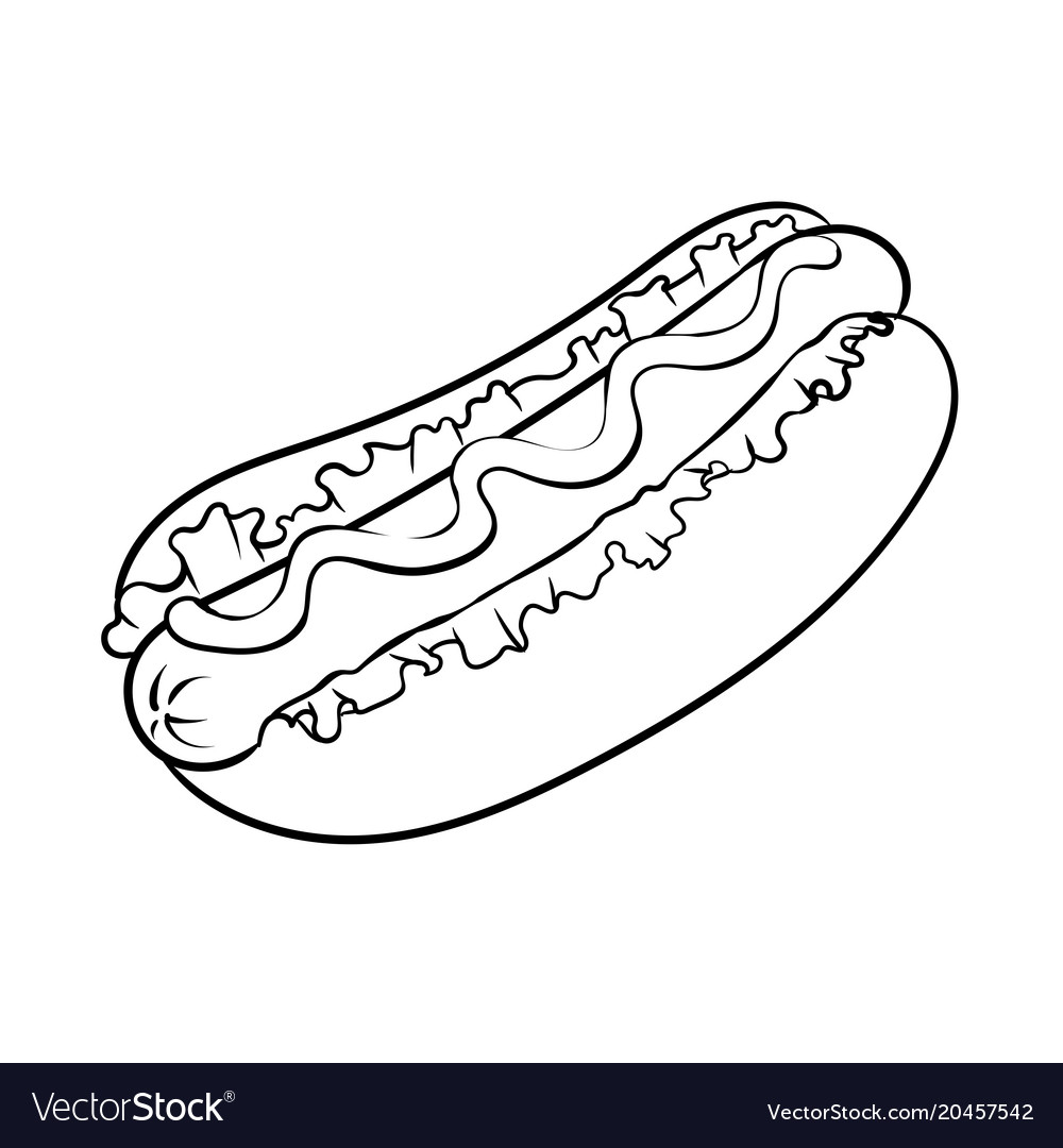 Hot dog coloring book royalty free vector image