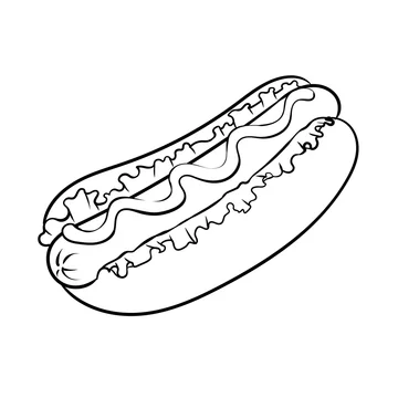 Hot dog coloring book vector illustration vector