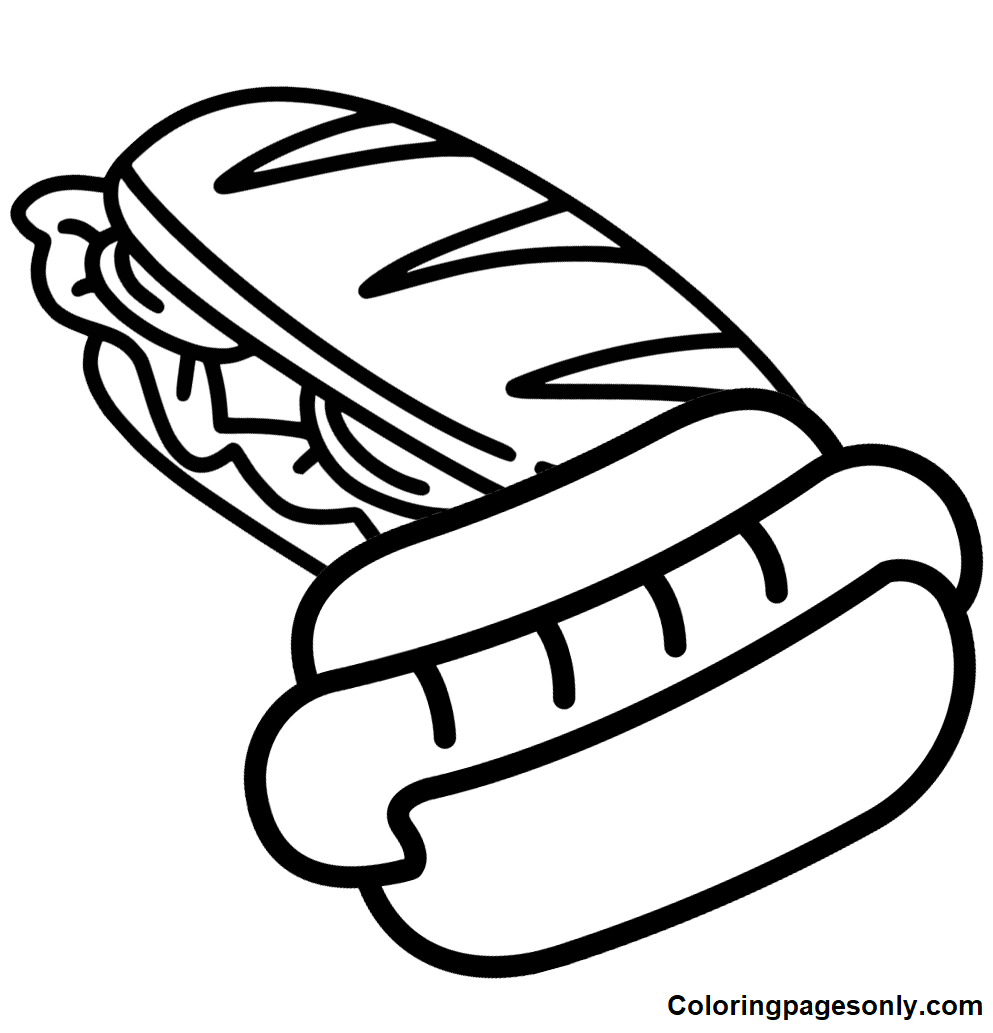 Hot dog coloring pages printable for free download