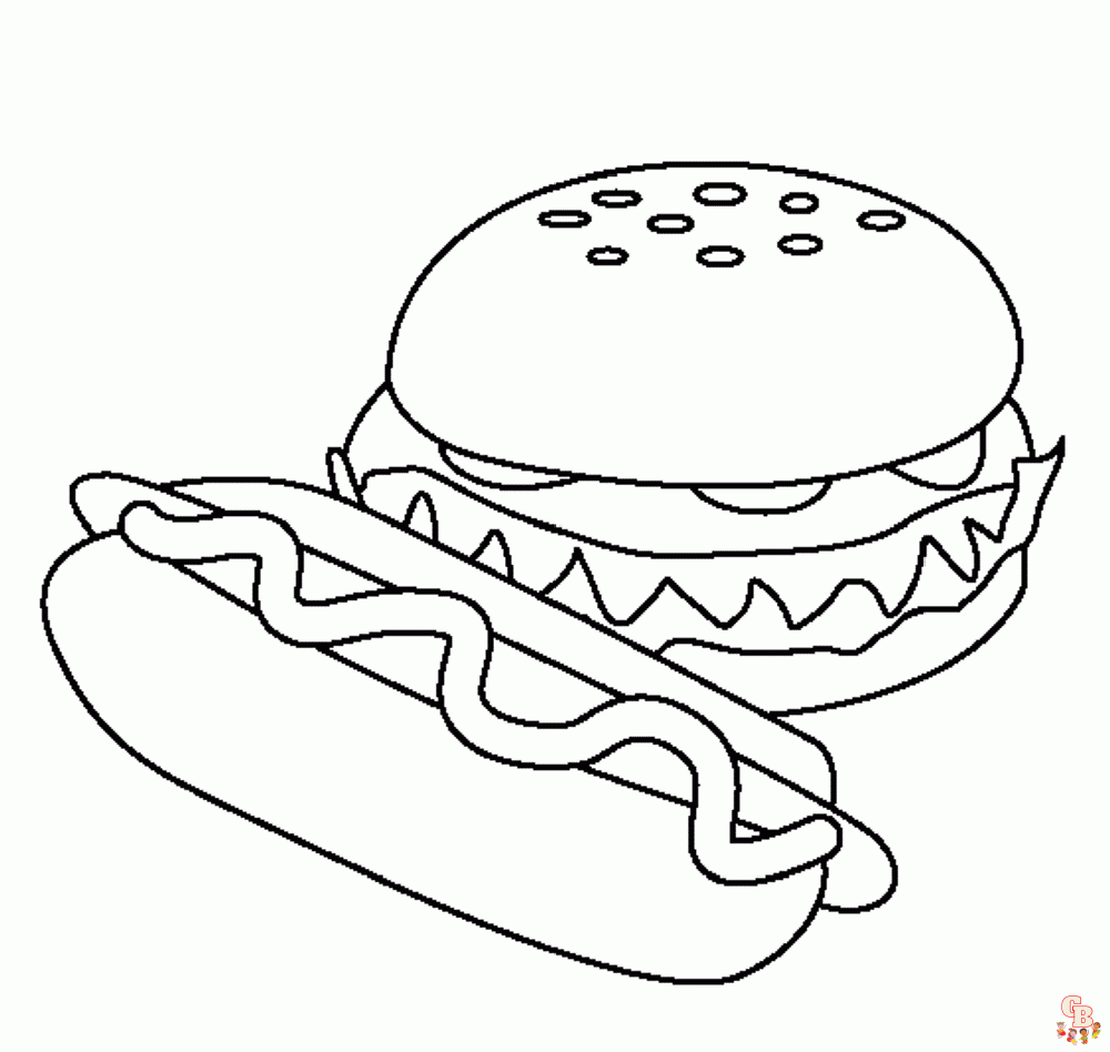 Hot dog coloring pages printable free and easy to color