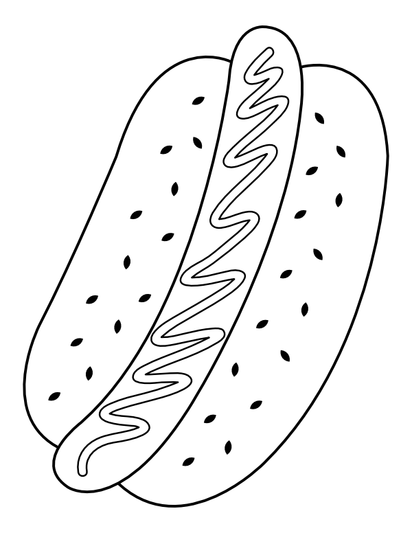 Printable hot dog coloring page