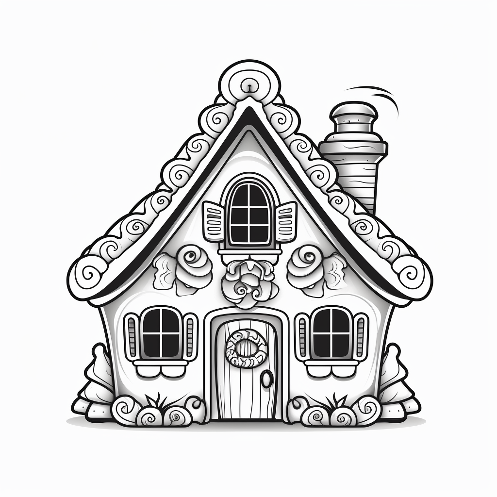 Gingerbread house coloring pages