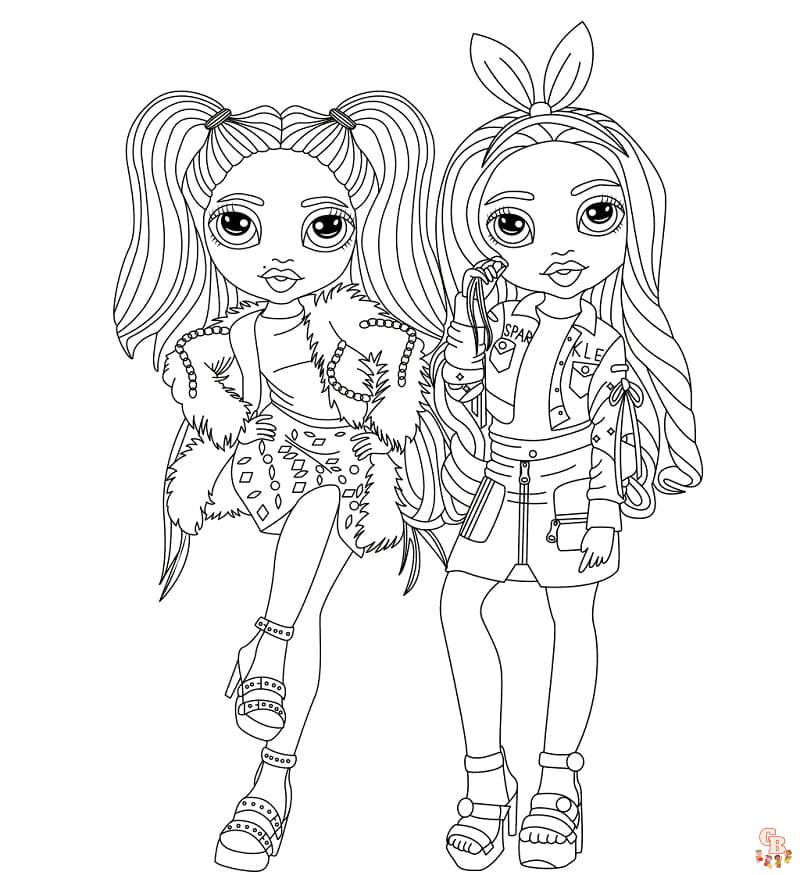 Rainbow high coloring pages