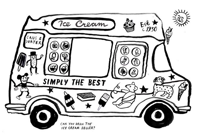 Ice cream van colouring book