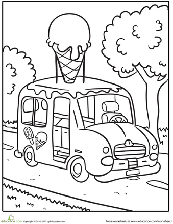 Ice cream truck worksheet education truck coloring pages ice cream coloring pages coloring pages